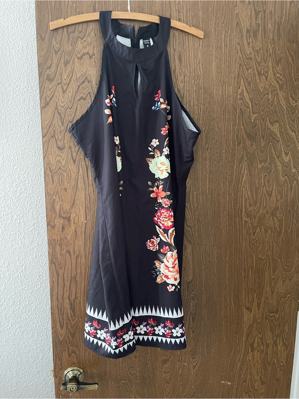 Black Floral Halter Dress - Women's Elegant Summer Dress